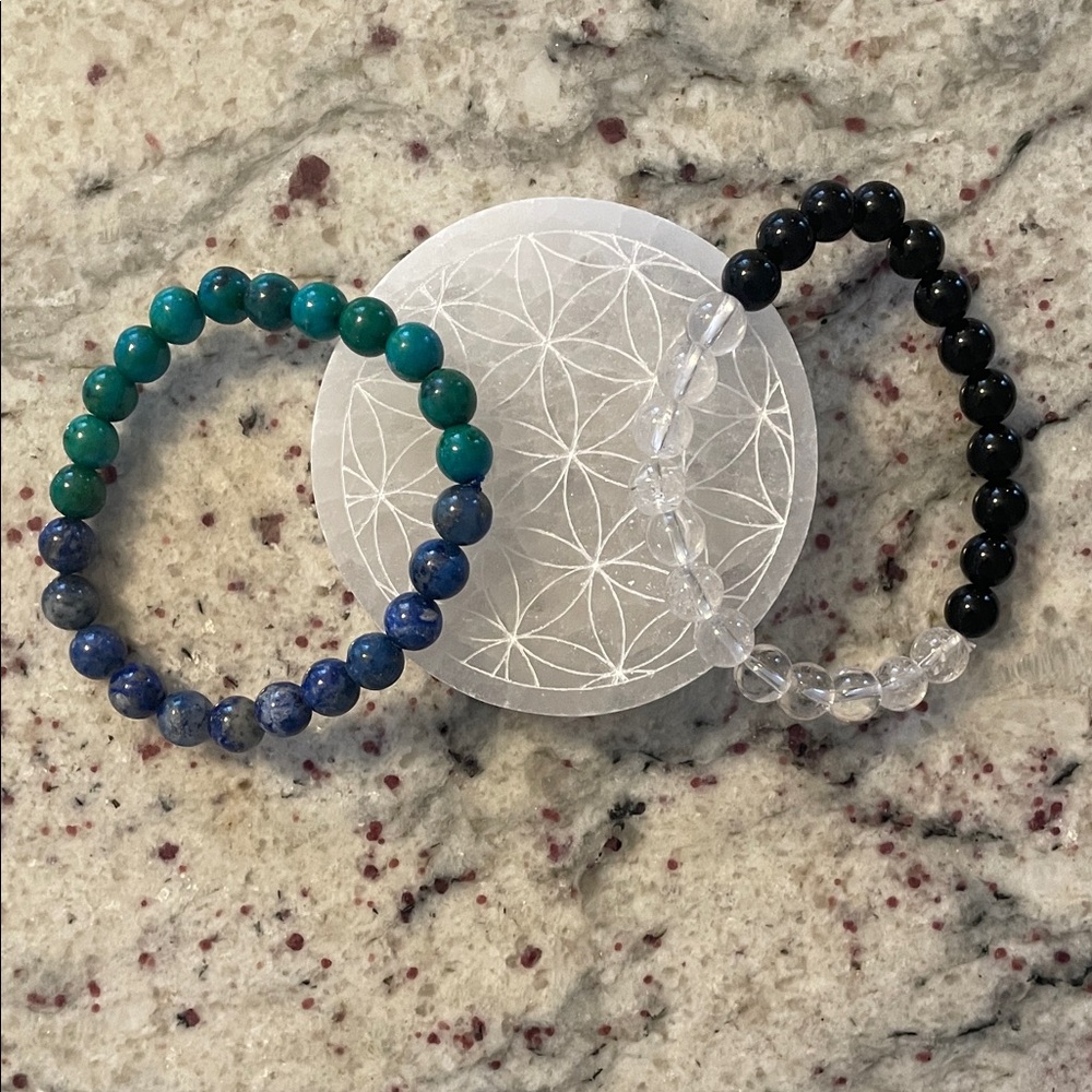 Crystal Bracelet Set & Selenite Charging Pad